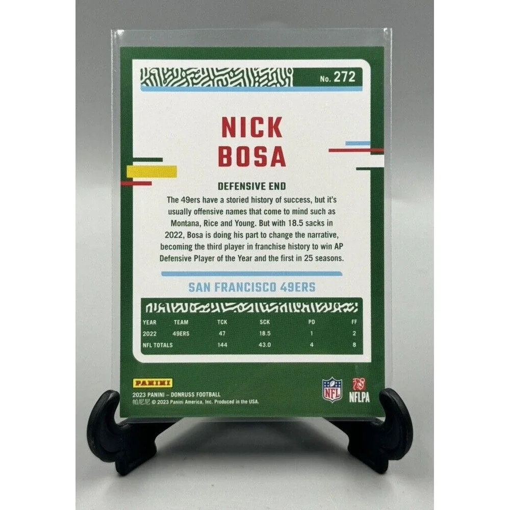 Nick Bosa 2023 Panini Donruss Football‎ Card Base #272 San Francisco 49ers